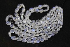 White Rainbow Far Smooth Oval Beads